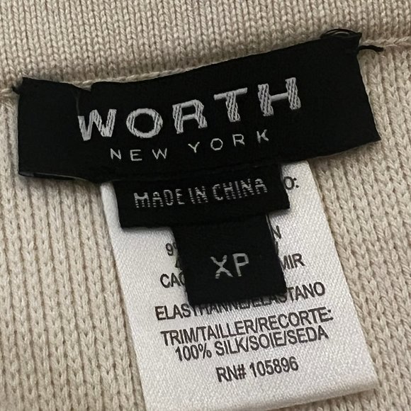 WORTH New York Cotton Cashmere Blend Cream Mini Skirt Size XP or Size 0 - Picture 4 of 7